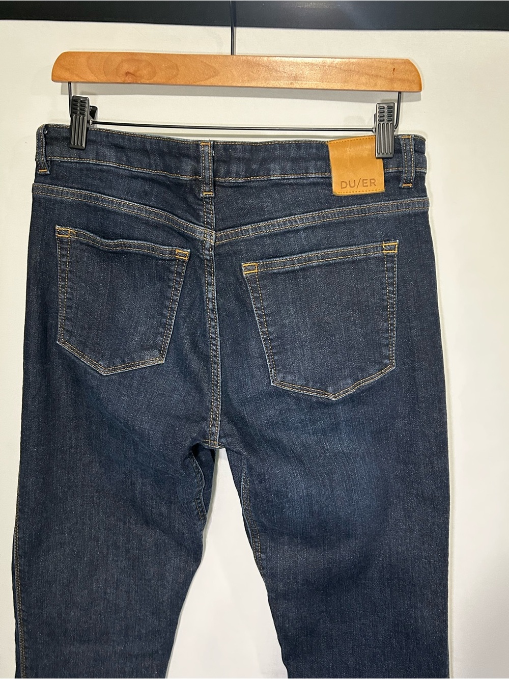 DU/ER Fireside Denim Slim Straight Fleece-Lined Jeans 29×32 Dark Wash - Picture 8 of 14